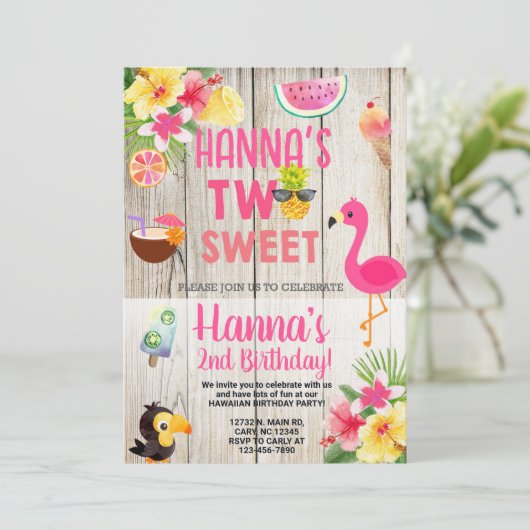 アロハ、ハワイの誕生日パーティー招待状。 招待状 (スタンド正面)