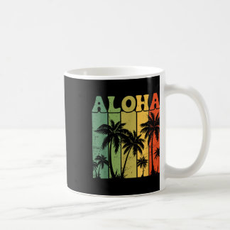 アロハ ハワイアンアイランド ヤシの木 サーフボード ビーチ H コーヒーマグカップ