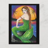 アロハ ハワイアンサンセットマーメイド ポストカード (正面)