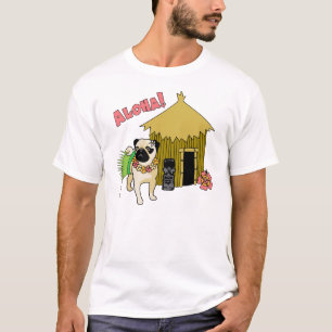 アロハ!ハワイアンパグT&子供へアダルツ Tシャツ