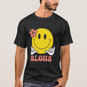 アロハ ハワイアン かわいい 笑顔 シャカ ハイビスカス キッズ Tシャツ