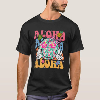 アロハ ハワイアン かわいい 笑顔 シャカ ヒビスクス キッズ Tシャツ