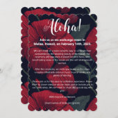アロハ ハワイアン ウェディング レッド ヒビスカス 招待状 (正面/裏面)