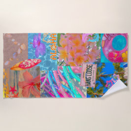 アロハ ハワイアン ビーチタオル