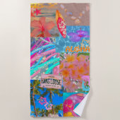 アロハ ハワイアン ビーチタオル (正面)