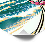 アロハ |ハワイフラダンサーオンビーチ ポスター (コーナー)