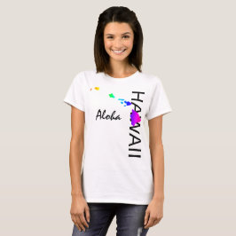 アロハ – ハワイ諸島ネオン虹 Tシャツ