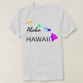 アロハ – ハワイ諸島ネオン虹 Tシャツ