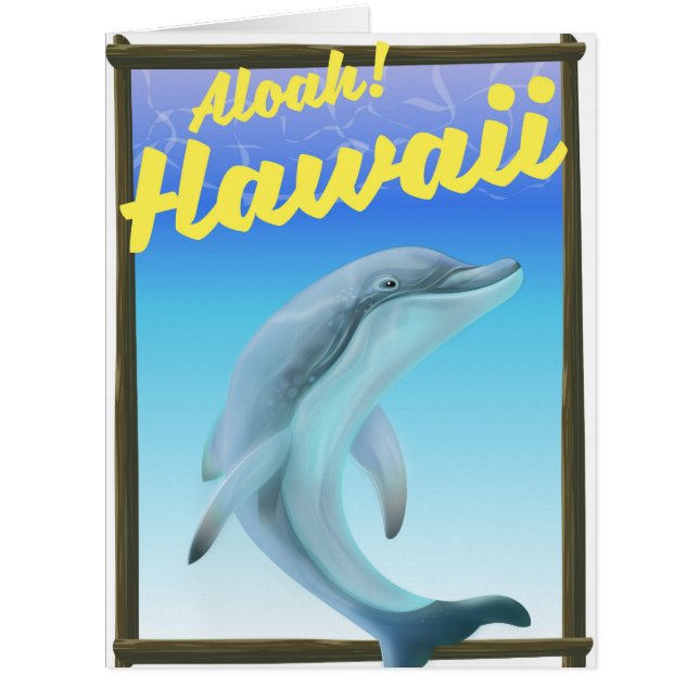 アロハ！ハワイ！イルカの旅行ポスター (正面)