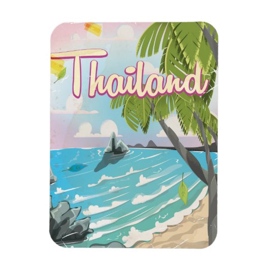 アロハ！ハワイ！ヴィンテージ旅行ポスター漫画 マグネット (縦)