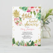 アロハ·パイナップル·ブライダル·シャワーの招待 招待状 (スタンド正面)
