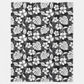 アロハ・フライデー（ブラック&グレー） フリースブランケット (正面)