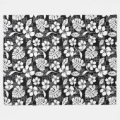 アロハ・フライデー（ブラック&グレー） フリースブランケット (正面(横))