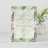 アロハ フラミンゴ トロピカル ウェディング ブライズ シャワー 招待状 (スタンド正面)