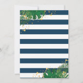 アロハ フラミンゴ ブルー ゴールド トロピカル バースデー サンキューカード (裏面)