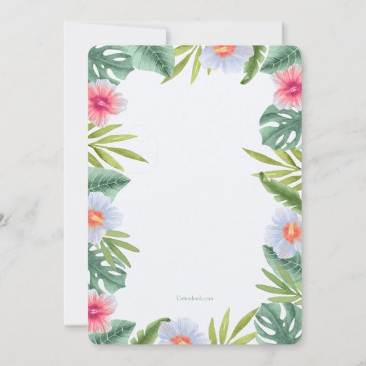 アロハ フローラル 招待状 (裏面)