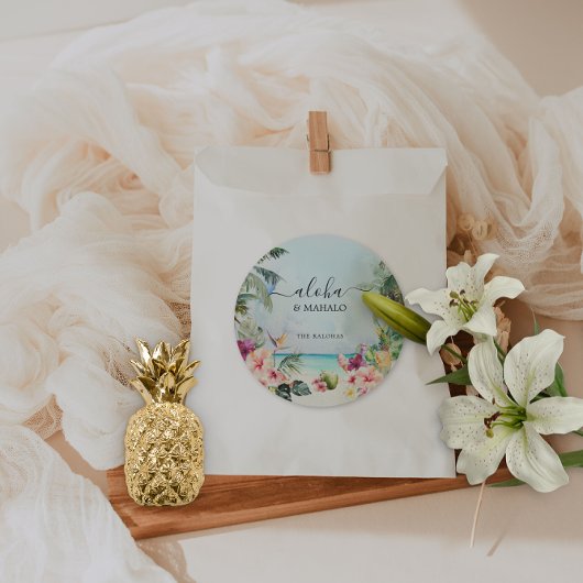 アロハ＆マハロ　トロピカルビーチ　| ありがとう ラウンドシール
