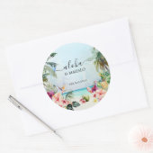 アロハ & ママロ　トロピカルビーチ | サンキュー ラウンドシール (封筒)