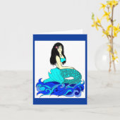 アロハ・マーメイド・ノート カード (黄色い花)