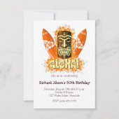 アロハ ルアウ ティキ マスク ビーチ パーティー 招待状 (正面)