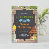 アロハ ルアウ トロピカル サマー バースデー シャワーカー 招待状 (スタンド正面)