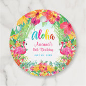 アロハ ルアウ トロピカル フラミンゴ ラウンド フェイバータグ (裏面)