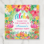 アロハ ルアウ トロピカル フラミンゴ 感謝タグ フェイバータグ (裏面)