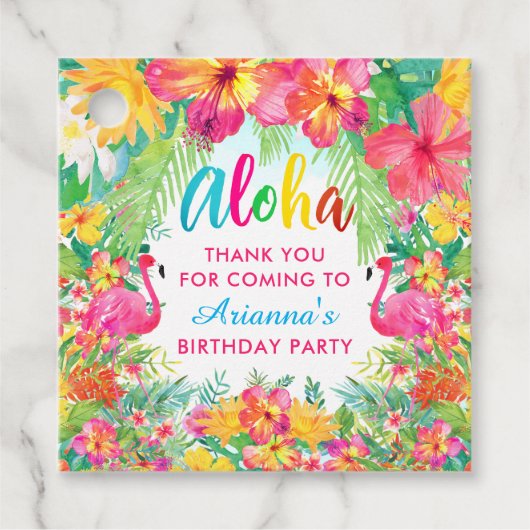 アロハ ルアウ トロピカル フラミンゴ 感謝タグ フェイバータグ (正面)