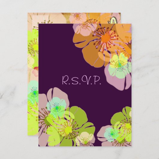 アロハ/ルアウ（ハワイ式宴会）RSVPポストカード、5 x 7招待状用 インビテーションポストカード (正面/裏面)