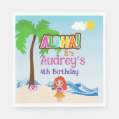 アロハ ルアウ 誕生日 スタンダードランチョンナプキン (正面)