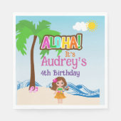 アロハ ルアウ 誕生日 スタンダードランチョンナプキン (正面)