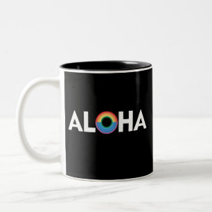 アロハ レインボー アイランド ハワイ プライド LGBTQ ツートーンマグカップ