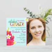 アロハ 卒業式 卒業お祝い フラ パーティー 招待状 (スタンド正面)