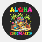 アロハ 幼稚園 パイナップル ハワイ 学校用品 ラウンドシール (正面)