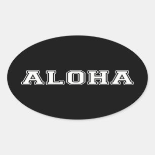 アロハ 楕円形シール
