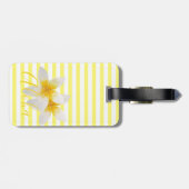 アロハ |熱帯エレガントの花と黄ストライプ色 ラゲッジタグ (裏面横)