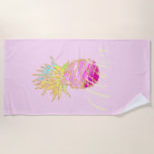 アロハ |熱帯エレガントパイナップルビーチタオル ビーチタオル (正面)