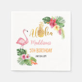 アロハ！熱帯パイナップル誕生日ルアウ（ハワイ式宴会）パーティー スタンダードカクテルナプキン (正面)