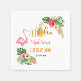 アロハ！熱帯パイナップル誕生日ルアウ（ハワイ式宴会）パーティー スタンダードカクテルナプキン