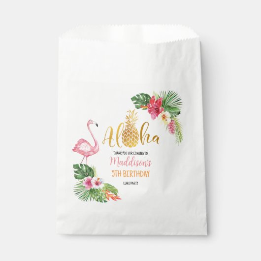 アロハ！熱帯パイナップル誕生日ルアウ（ハワイ式宴会）パーティー フェイバーバッグ (正面)