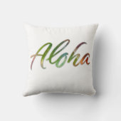 アロハ – 熱帯レタリング – ハワイ自然 クッション (裏面)