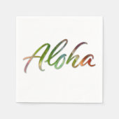 アロハ – 熱帯レタリング – ハワイ自然 スタンダードカクテルナプキン (正面)