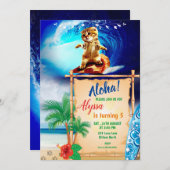 アロハ！猫サーフィン招待状 招待状 (正面/裏面)