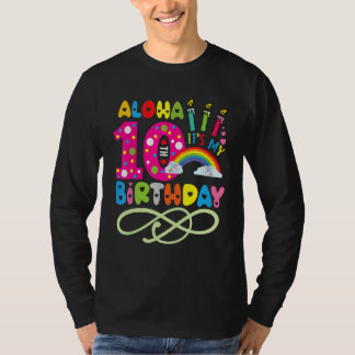 アロハ 私の10歳の誕生日 ハワイアン こども ルアウ Tシャツ