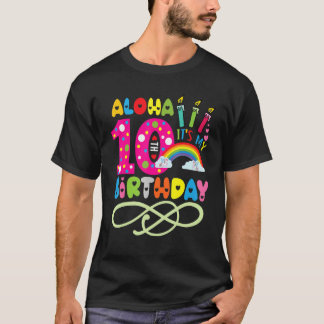 アロハ 私の10歳の誕生日 ハワイアン トッドラー ルアウ Tシャツ