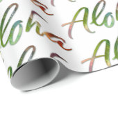 アロハ – 自然レタリングホワイト – ハワイハワイ ラッピングペーパー (ロールコーナー)