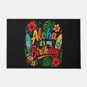 アロハ 誕生日 ハイビスカス ハワイ ドアマット (正面)