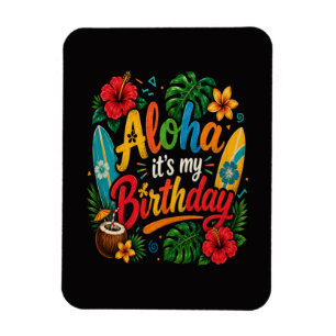 アロハ 誕生日 ハイビスカス ハワイ マグネット