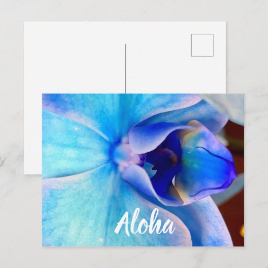 アロハ（青） ポストカード (正面/裏面)