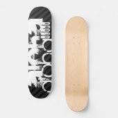 アロハ、黒と濃いグレーのストライプ スケートボード (正面)